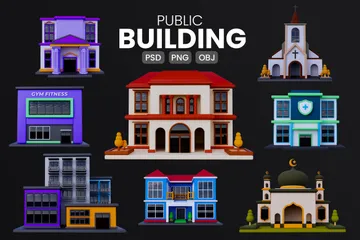 Edifício público Pacote de Icon 3D