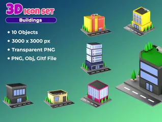 Edifícios Pacote de Icon 3D