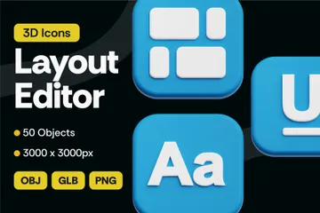 Editor de layout Pacote de Icon 3D