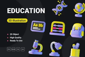 Educação Pacote de Icon 3D