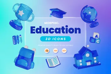 Educação Pacote de Icon 3D