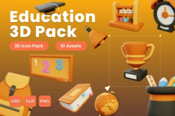 Educação Pacote de Icon 3D