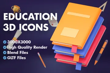 Educação Pacote de Icon 3D