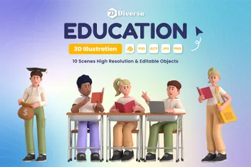 Educação Pacote de Illustration 3D