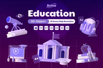 Educação Pacote de Icon 3D