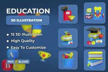 Educação Pacote de Icon 3D