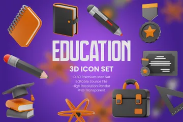 Educação Pacote de Icon 3D