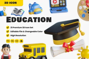 Educação Pacote de Icon 3D