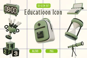 Educação Pacote de Icon 3D