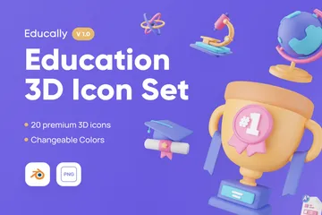 Educação Pacote de Icon 3D