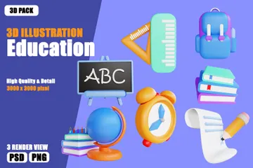 Educação Pacote de Illustration 3D