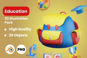 Educação Pacote de Icon 3D