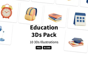 Educação 3D Icon Pack