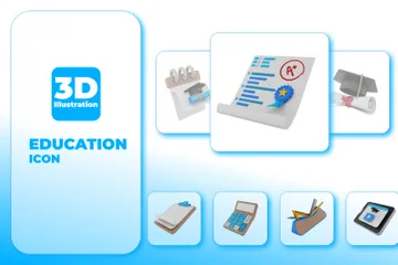 Educação Pacote de Icon 3D