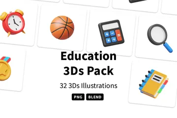 Educação Pacote de Icon 3D