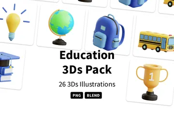 Educação Pacote de Icon 3D