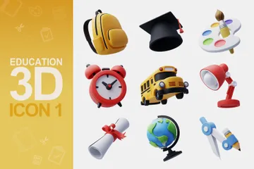 Educação Pacote de Icon 3D