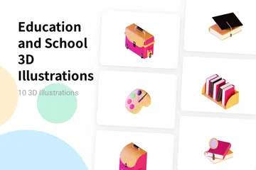 Educação e escola Pacote de Illustration 3D