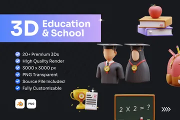 Educação escolar Pacote de Icon 3D