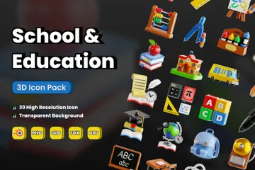 Educação escolar Pacote de Icon 3D