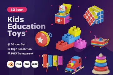 Educação de brinquedos infantis Pacote de Icon 3D