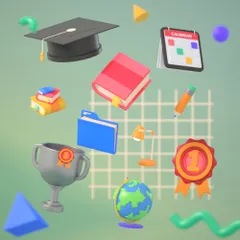 Educação online Pacote de Illustration 3D