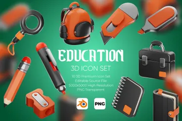 Educação Premium Pacote de Icon 3D