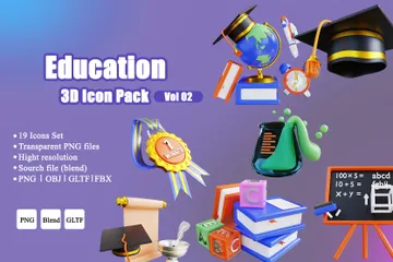 Educação Vol2 Pacote de Icon 3D