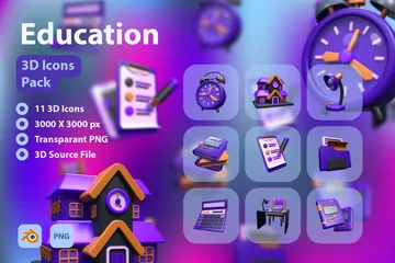 Educación Paquete de Icon 3D