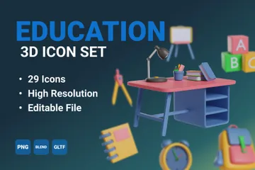 Educación Paquete de Icon 3D