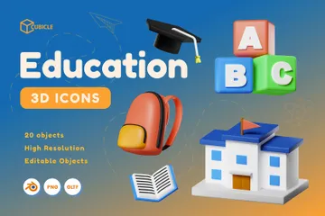 Educación Paquete de Icon 3D