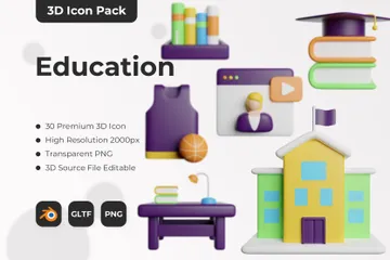 Educación Paquete de Icon 3D