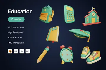 Educación Paquete de Icon 3D