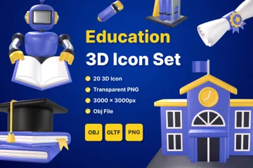 Educación Paquete de Icon 3D