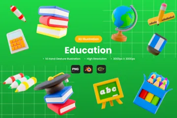 Educación Paquete de Icon 3D