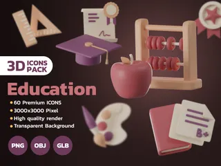 Educación Paquete de Icon 3D