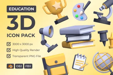 Educación Paquete de Icon 3D