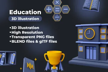 Educación Paquete de Icon 3D