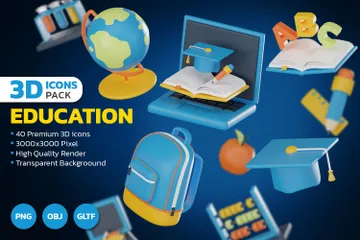 Educación Paquete de Icon 3D