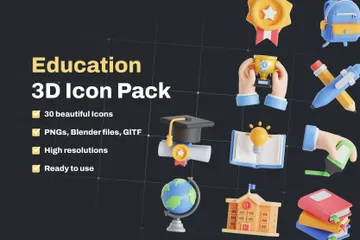 Educación Paquete de Icon 3D