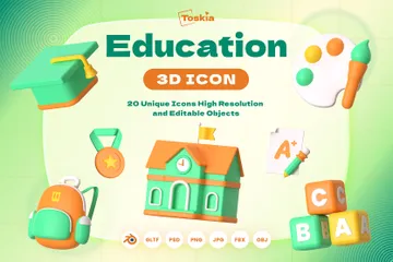 Educación Paquete de Icon 3D