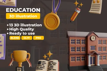 Educación Paquete de Icon 3D