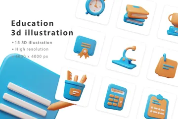 Educación Paquete de Illustration 3D