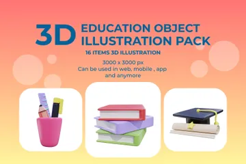 Educación 3D Illustration Pack