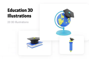 Educación 3D Illustration Pack