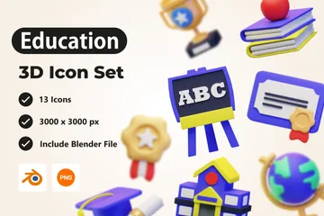 Educación Paquete de Icon 3D