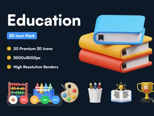 Educación Paquete de Icon 3D