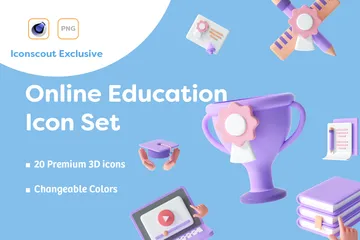 Educación en línea Paquete de Illustration 3D