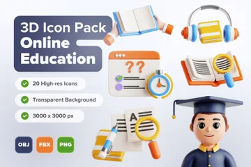 Educación en línea Paquete de Icon 3D