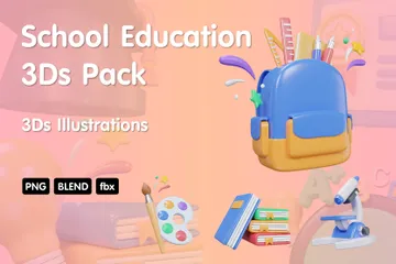 Educación escolar Paquete de Icon 3D